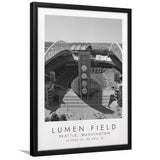Lumen Field Seattle Seahawks Football Lovers Black And White Art Framed Art Prints Wall Art Decor, Framed Picture