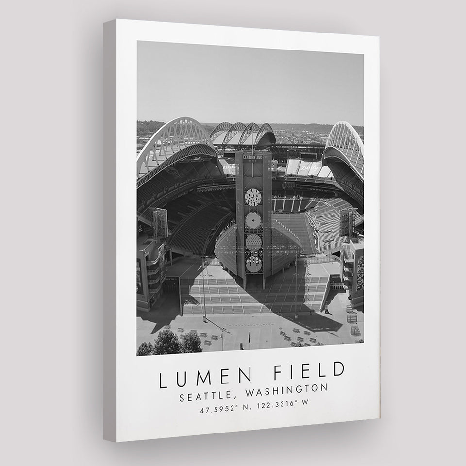 Lumen Field Seattle Seahawks Football Lovers Black And White Art Canvas Prints Wall Art Home Decor