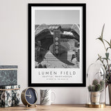 Lumen Field Seattle Seahawks Football Lovers Black And White Art Framed Art Prints Wall Art Decor, Framed Picture
