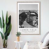Lumen Field Seattle Seahawks Football Lovers Black And White Art Framed Canvas Prints Wall Art Home Decor, Floating Frame