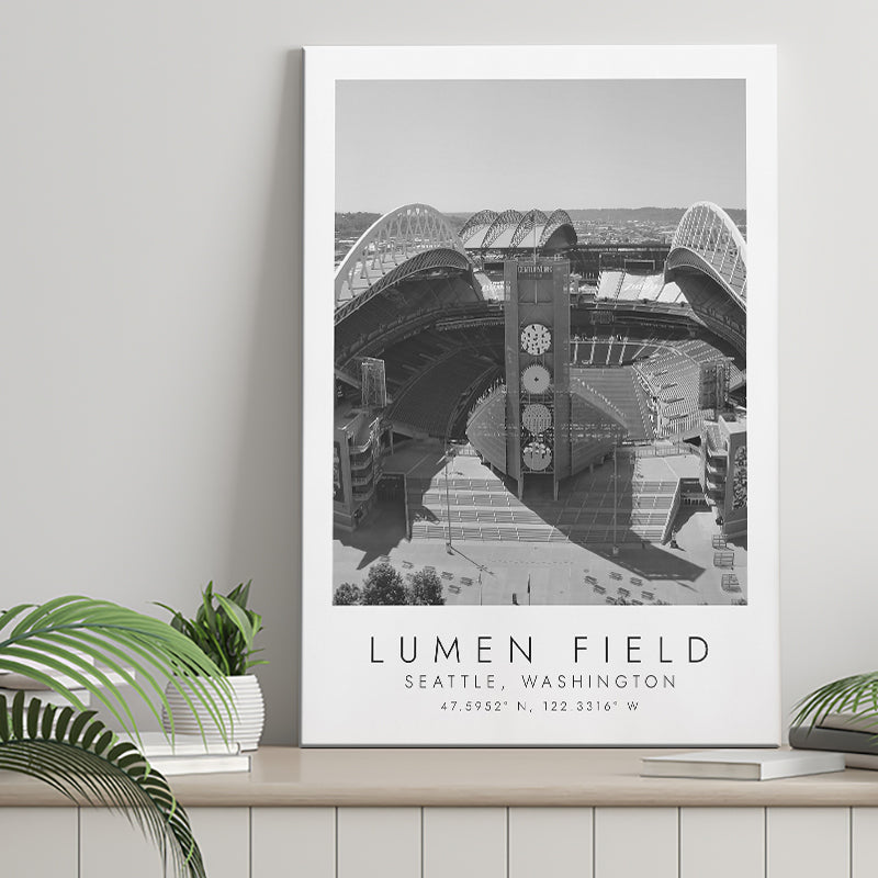 Lumen Field Seattle Seahawks Football Lovers Black And White Art Canvas Prints Wall Art Home Decor
