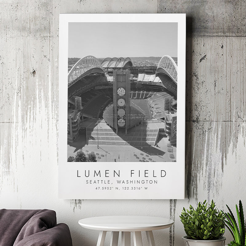 Lumen Field Seattle Seahawks Football Lovers Black And White Art Canvas Prints Wall Art Home Decor