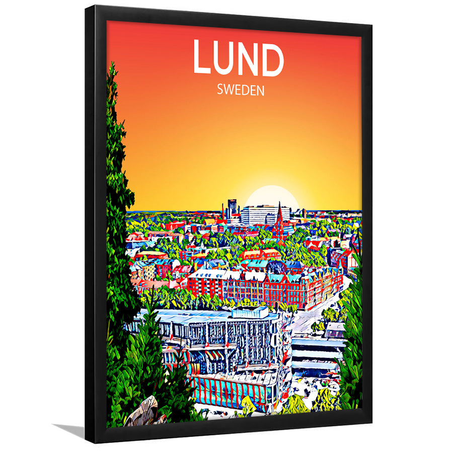Kurv Resonate Eksempel Lund Sweden Art Sunset Art Print, City Art Print, Framed Art Print Wal –  UnixCanvas