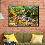 Luxembourg Wall Art, Luxembourg, Abstract Luxembourg Painting, Framed Art Prints Wall Art Home Decor, Ready to Hang