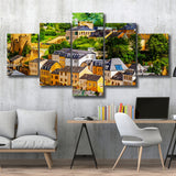 Luxembourg Wall Art, Luxembourg, Abstract Luxembourg Painting, Multi Panels, 5 Pieces, Canvas Prints Wall Art Home Decor