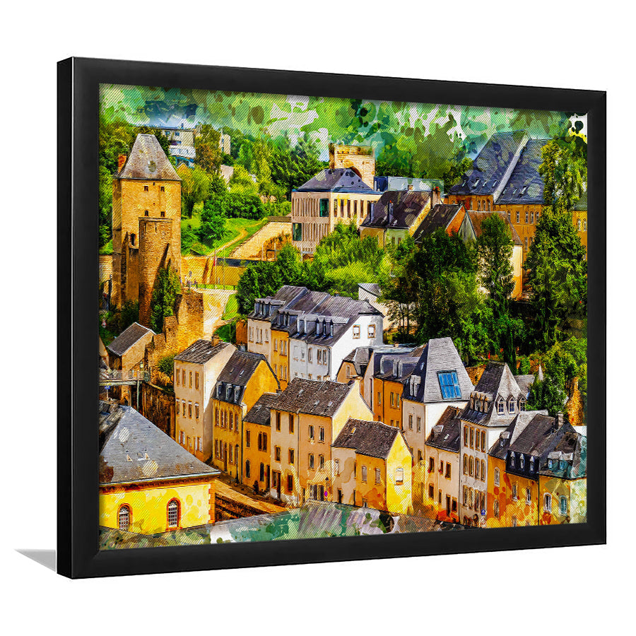 Luxembourg Wall Art, Luxembourg, Abstract Luxembourg Painting, Framed Art Prints Wall Art Home Decor, Ready to Hang