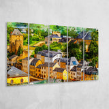 Luxembourg Wall Art, Luxembourg, Abstract Luxembourg Painting,5 Pieces B, Canvas Prints Wall Art Home Decor,X Large Canvas
