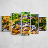 Luxembourg Wall Art, Luxembourg, Abstract Luxembourg Painting, Multi Panels, 5 Pieces, Canvas Prints Wall Art Home Decor