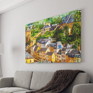 Luxembourg Wall Art, Luxembourg, Abstract Luxembourg Painting, Canvas Prints Wall Art Home Decor