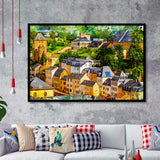 Luxembourg Wall Art, Luxembourg, Abstract Luxembourg Painting, Framed Art Prints Wall Art Home Decor, Ready to Hang