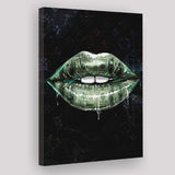 Luxury Money Lips Black Canvas Prints Wall Art - Canvas Painting, Painting Prints, Prints for Sale, Wall Decor, Home Decor