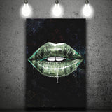 Luxury Money Lips Black Canvas Prints Wall Art - Canvas Painting, Painting Prints, Prints for Sale, Wall Decor, Home Decor