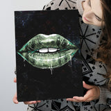 Luxury Money Lips Black Canvas Prints Wall Art - Canvas Painting, Painting Prints, Prints for Sale, Wall Decor, Home Decor