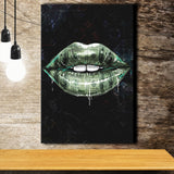 Luxury Money Lips Black Canvas Prints Wall Art - Canvas Painting, Painting Prints, Prints for Sale, Wall Decor, Home Decor