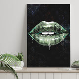 Luxury Money Lips Black Canvas Prints Wall Art - Canvas Painting, Painting Prints, Prints for Sale, Wall Decor, Home Decor