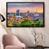 Lynchburg Cityscape at Dusk Framed Canvas Prints Wall Art Decor - Paiting Canvas, Art Prints, Floating Frame
