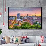 Lynchburg Cityscape at Dusk Framed Art Prints Wall Decor - Painting Prints, Framed Picture, Home Decor