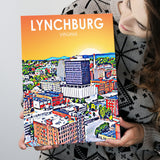 Lynchburg Virginia Art Sunset Landscape ,City Art Print, Large Canvas, Canvas Print Wall Art Home Decor