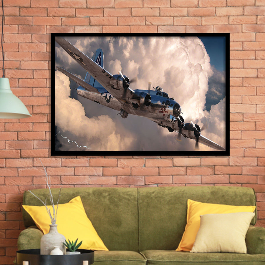 Maiyouweng Jigsaw War Airplane Framed Art Prints Wall Decor - Painting Art, Framed Picture, Ready to Hang