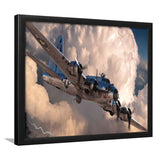 Maiyouweng Jigsaw War Airplane Framed Art Prints Wall Decor - Painting Art, Framed Picture, Ready to Hang
