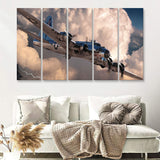 Maiyouweng Jigsaw War Airplane 5 Piece B Canvas Prints Wall Art Decor - Painting Canvas, Multi Panels