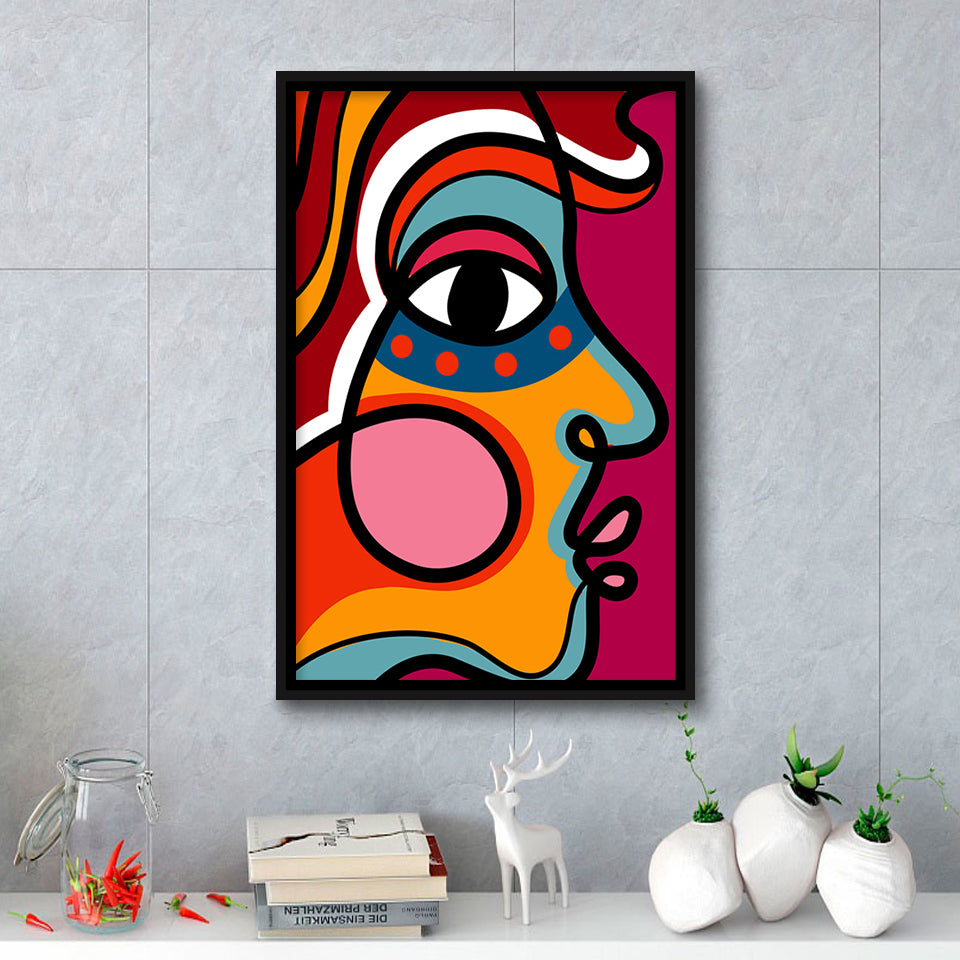 Makasi Abstract Framed Canvas Prints Wall Art Home Decor - Painting Canvas,Black Frame, Ready to hang
