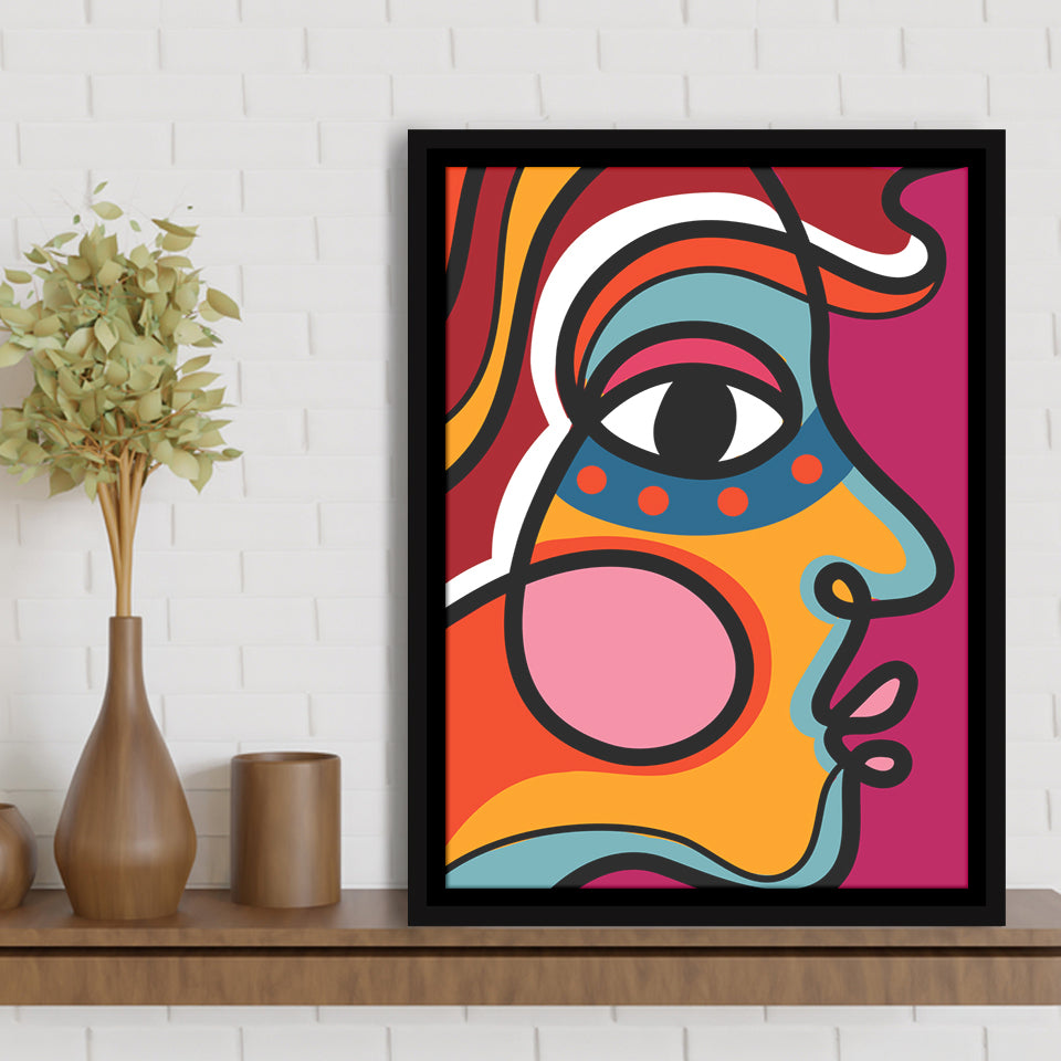 Makasi Abstract Framed Canvas Prints Wall Art Home Decor - Painting Canvas,Black Frame, Ready to hang
