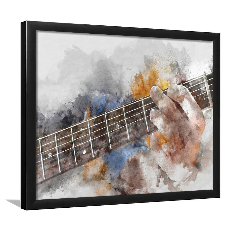 Man Playing Guitar Framed Art Prints - Framed Prints, Painting Prints, Prints for Sale, Framed Picture