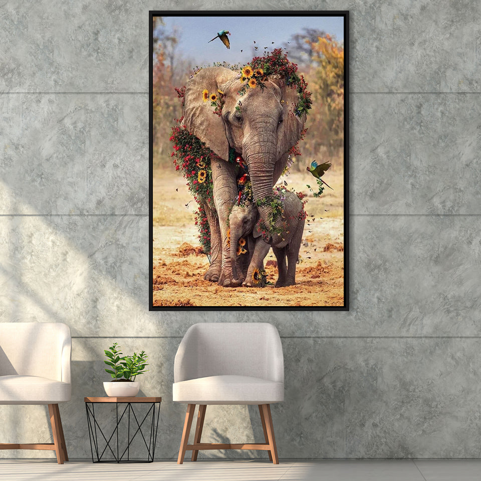 Marimba Rija Framed Canvas Prints Wall Art Home Decor - Painting Canvas,Black Frame, Ready to hang