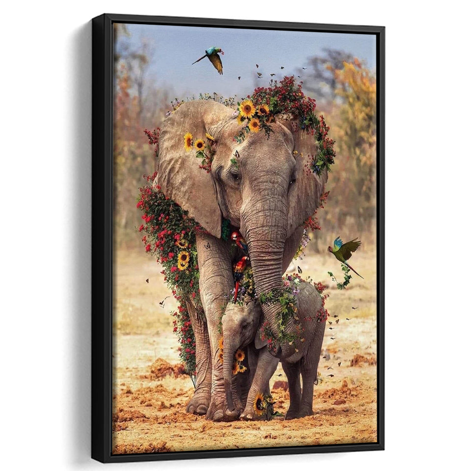 Marimba Rija Framed Canvas Prints Wall Art Home Decor - Painting Canvas,Black Frame, Ready to hang