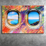 Airplane Window Seat Travel Lovers Canvas Prints Wall Art - Painting Canvas, Home Decor, Canvas Art, Prints For Sale