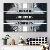 Dream It Believe It Achieve It Canvas Prints Wall Art - Painting Canvas,Office Business Motivation Art, Wall Decor
