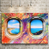 Airplane Window Seat Travel Lovers Canvas Prints Wall Art - Painting Canvas, Home Decor, Canvas Art, Prints For Sale
