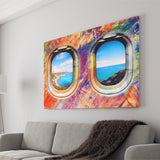 Airplane Window Seat Travel Lovers Canvas Prints Wall Art - Painting Canvas, Home Decor, Canvas Art, Prints For Sale