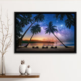 Midnight Falls Framed Canvas Prints Wall Art Home Decor - Painting Canvas, Black Frame, Framed Picture