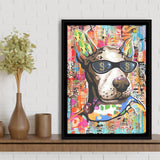 Money Dog Pop Art Framed Canvas Prints Wall Art Decor - Painting Canvas, Floating Frame, Framed Picture