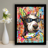 Money Dog Pop Art Framed Art Print Wall Decor - Painting Art, Wall Art, Framed Picture, Black Frame