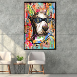 Money Dog Pop Art Framed Canvas Prints Wall Art Decor - Painting Canvas, Floating Frame, Framed Picture