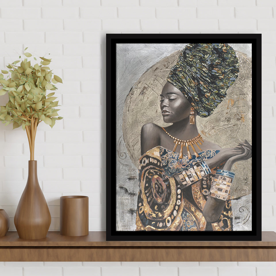 Moonlight Serenity Framed Canvas Prints Wall Art Home Decor - Painting Canvas,Black Frame, Ready to hang