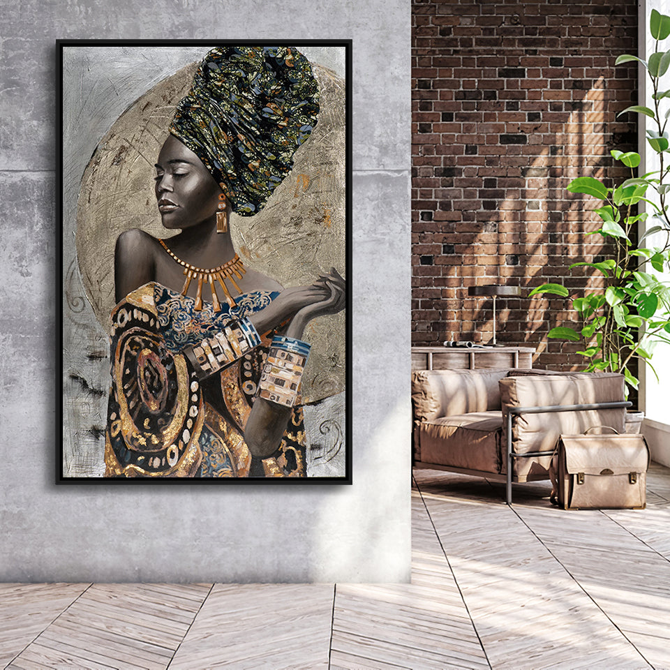 Moonlight Serenity Framed Canvas Prints Wall Art Home Decor - Painting Canvas,Black Frame, Ready to hang