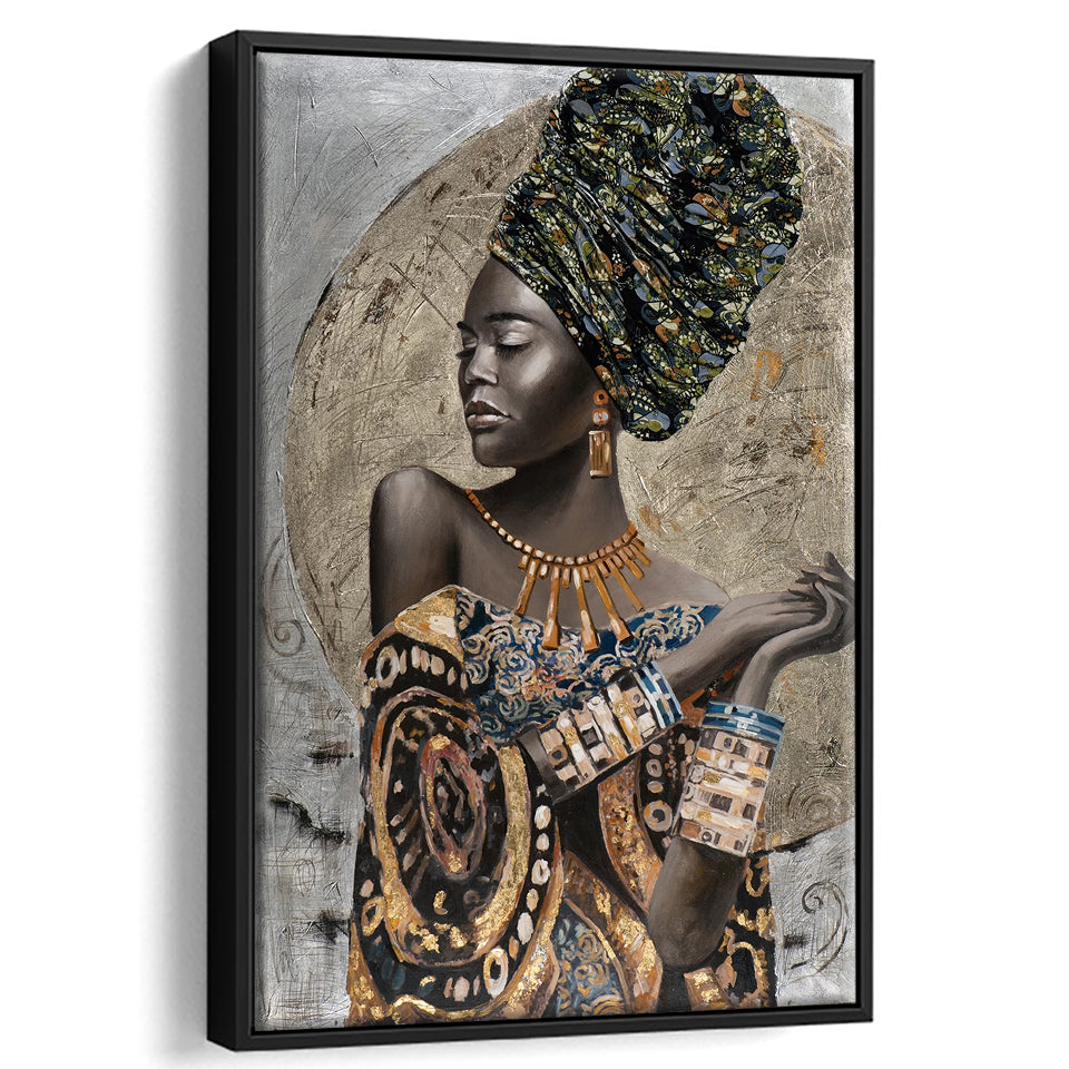 Moonlight Serenity Framed Canvas Prints Wall Art Home Decor - Painting Canvas,Black Frame, Ready to hang