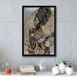 Moonlight Serenity Framed Canvas Prints Wall Art Home Decor - Painting Canvas,Black Frame, Ready to hang