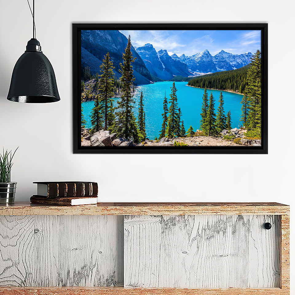 Moraine Lake In Banff National Park Canvas Wall Art - Painting Canvas, Canvas Prints, Painting Art,Prints for Sale