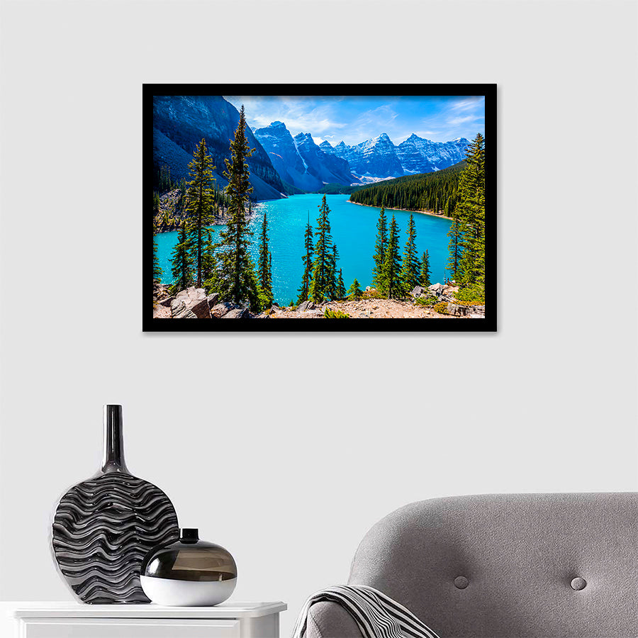 Moraine Lake In Banff National Park Framed Art Prints - Framed Prints, Painting Prints, Prints for Sale, Framed Picture