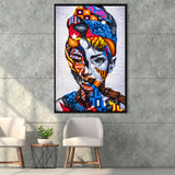 Mother Unity Framed Canvas Prints Wall Art Home Decor - Painting Canvas,Black Frame, Ready to hang