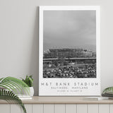 M&T Bank Stadium Baltimore Ravens Football Lovers Black And White Art Canvas Prints Wall Art Home Decor