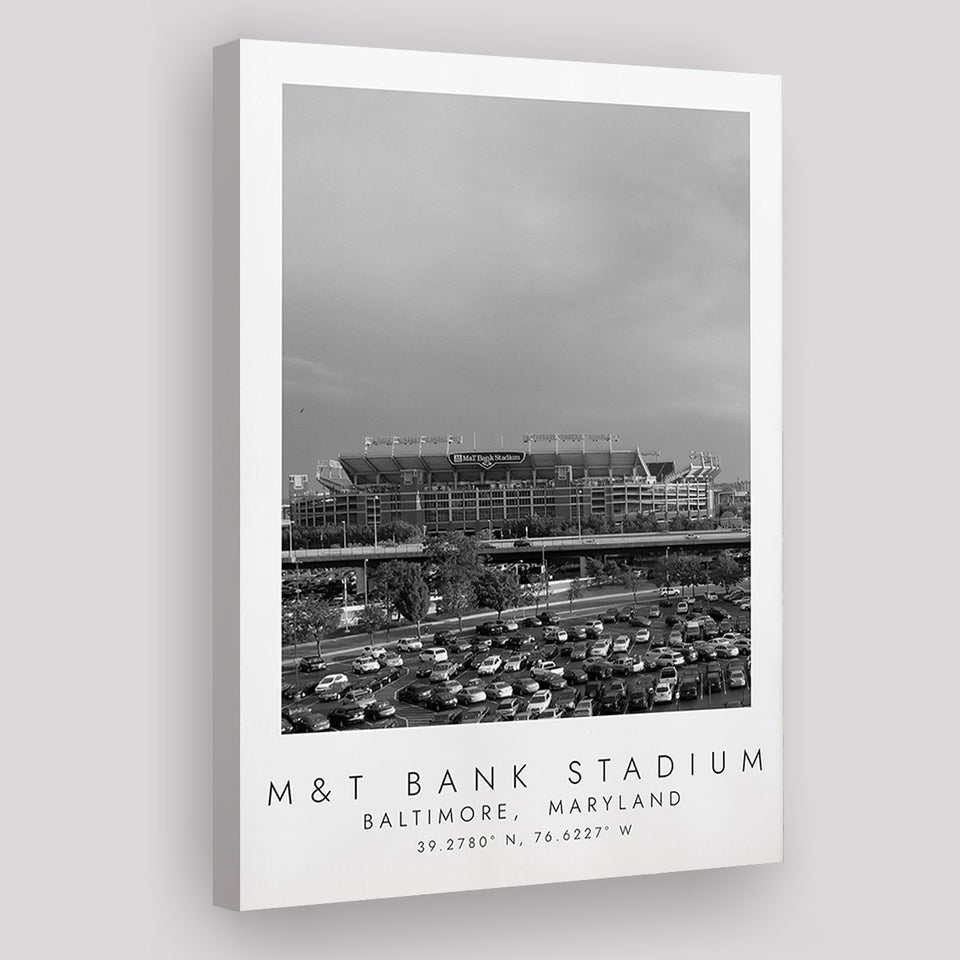 M&T Bank Stadium Baltimore Ravens Football Lovers Black And White Art Canvas Prints Wall Art Home Decor