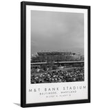 M&T Bank Stadium Baltimore Ravens Football Lovers Black And White Art Framed Art Prints Wall Art Decor, Framed Picture