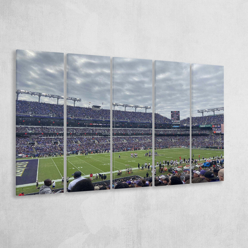 MT Bank Stadium Canvas Prints Baltimore Ravens Wall Art,Multi Panels B,Sport Stadium Art Prints, Fan Gift