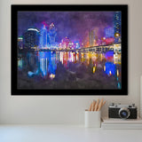 Macau China Skyline High Rise Casino City Art Watercolor Framed Art Prints Wall Art Decor,Framed Picture